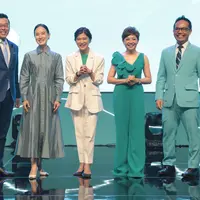 (Ki-Ka) Raymond Ong; dr. Olivia Ong, M. Biomed (AAM); dr. Fifin Marini, M. Biomed AAM; dr. Lanny Juniarti, DAAAM; dan I Putu Edi Mahadi, saat sesi Peluncuran Belotero Revive di Konferensi Pers. (Foto: Dokumentasi/Merz Aesthetics)