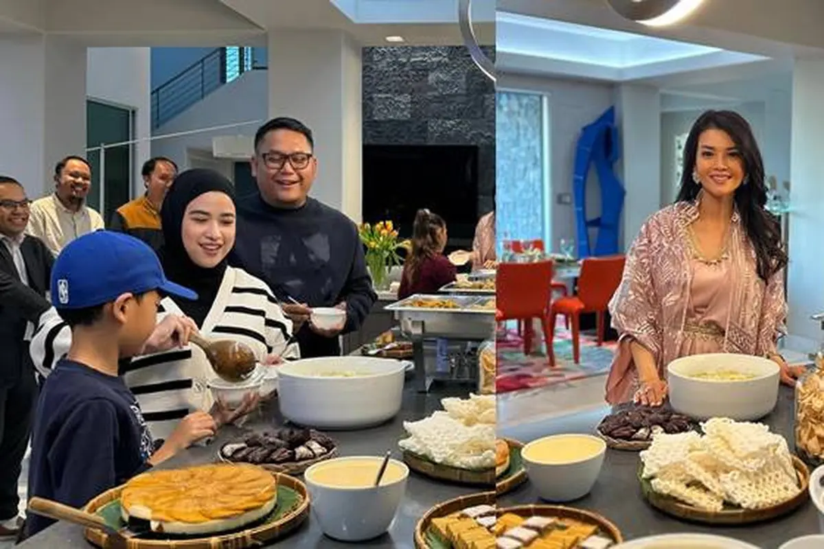 7 Momen Farah Quinn Buka Bersama Keluarga di Amerika, Menunya dari Palembang