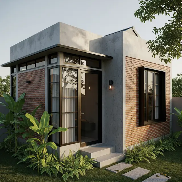 Model Rumah Mungil Tapi Mewah dengan Atap Datar 2025 yang Nyaman untuk Tinggal di Desa/ Ilustrasi AI