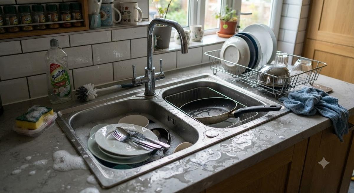 Area Sekitar Wastafel Dapur yang Selalu Basah (AI Generated)