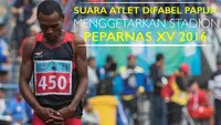 Video suara Zeth Karawen Baransano atlet difabel Papua yang menggemparkan isi Stadion Gelora Bandung Lautan Api di Peparnas XV 2016, Bandung