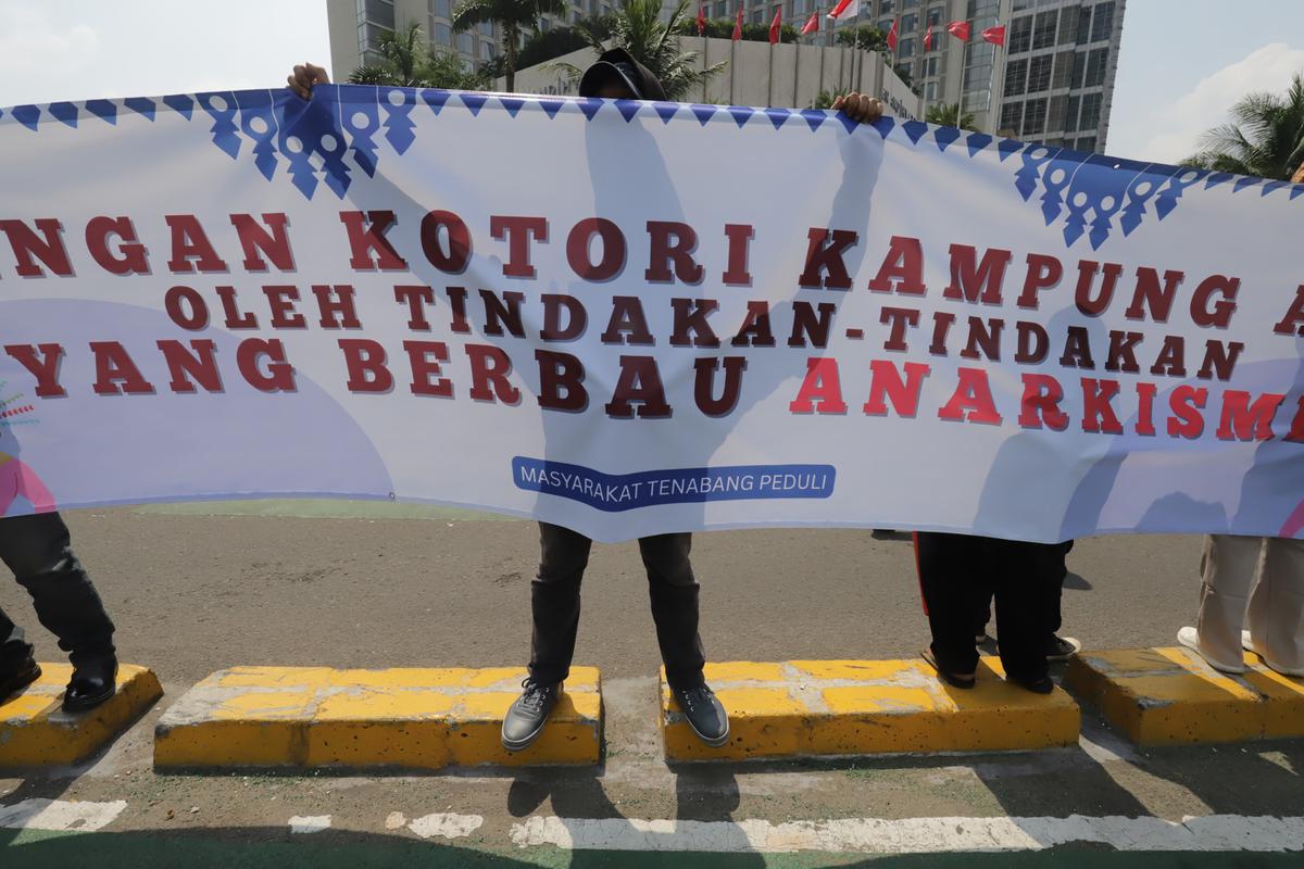 FOTO: Warga Tanah Abang Gelar Deklarasi Damai, Tegaskan Tolak Anarkisme di Jakarta