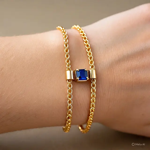 Model Gelang Emas Rantai 5 Gram dengan Permata