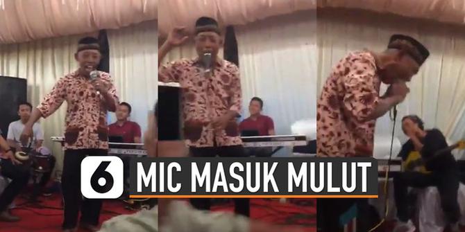 VIDEO: Usil, Microphone Masuk Mulut Saat Sedang Nyanyi di Hajatan