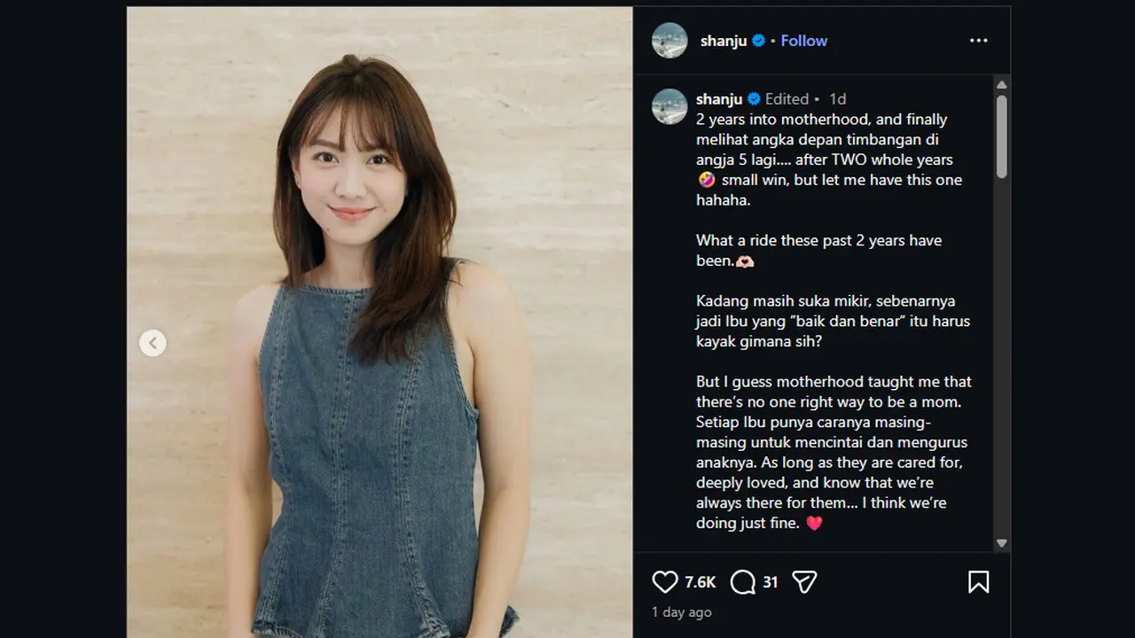 Postingan Shanju. (Instagram/@shanju)