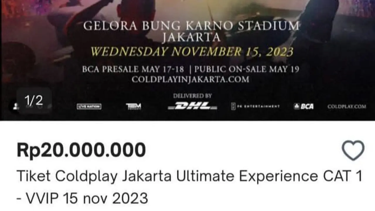 Tiket konser Coldplay
