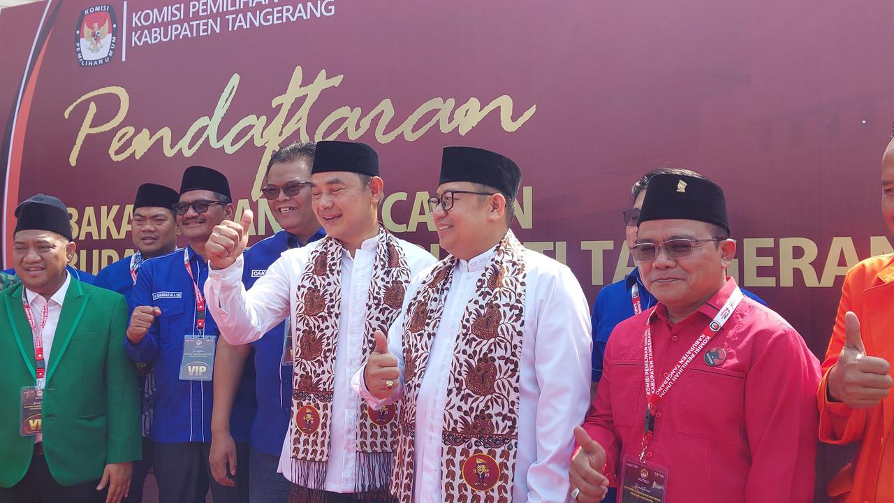 Pasangan Mad Romli-Irvansyah dan Benyamin-Pilar Resmi Daftar Pilkada Tangsel di Hari Terakhir Pendaftaran