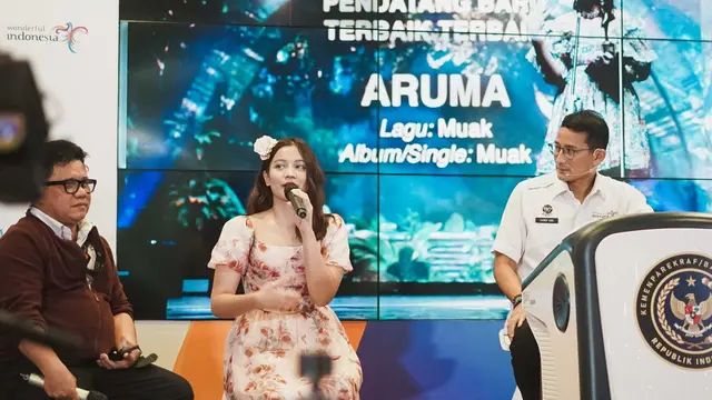 Aruma saat bertemu Sandiaga Uno di Gedung Kemenparekraf