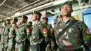 Personel TNI Satgas Bantuan Kemanusiaan WNI di Pulau Sebaru, di Mako Kolinlamil, Jakarta, Rabu (26/2/2020). Sebanyak 195 personel Komando Tugas Gabungan Terpadu diperbantukan untuk menangani observasi 188 WNI dari ABK World Dream di Pulau Sebaru terkait virus corona. (merdeka.com/Imam Buhori)