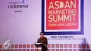 Ketua DPD RI Irman Gusman menyampaikan kata sambutan saat acara The First ASEAN Marketing Summit 2015 di Jakarta, Jumat (9/10/2015). Acara membahas taktik dan strategi dalam menghadapi Masyarakat Ekonomi ASEAN (MEA). (Liputan6.com/Immanuel Antonius)
