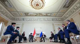 Presiden Prabowo mengapresiasi kerjasama Indonesia dan Rusia yang telah terjalin selama 75 tahun ini. (Vyacheslav PROKOFYEV/POOL/AFP)