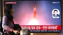 Militer Korea Selatan di Seoul mengatakan peluncuran itu berlangsung sekitar pukul 09:30 waktu setempat. (JUNG YEON-JE/AFP)