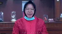 Wali Kota Surabaya Tri Rismaharini saat menjadi pembicara dalam webinar PDIP. (Foto: istimewa).