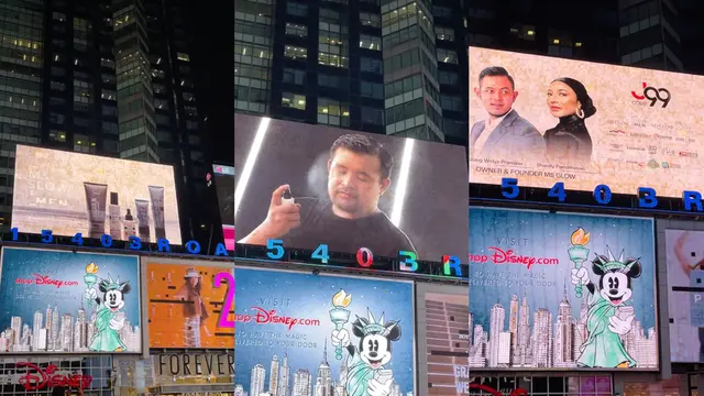 Selebgram Akbar Rais juga muncul di Times Square New York City