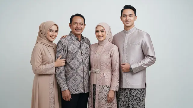 Tren Baju Lebaran 2026 untuk Keluarga Model Aksen Bordir dan Renda Minimalis