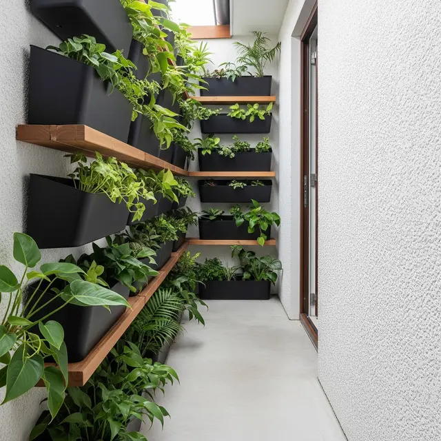 Model Teras Rumah Sempit Lebar 1 Meter, Fungsi Ganda untuk Kebun (AI)