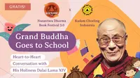 "Grand Buddha Goes to School – Heart to Heart Conversation with His Holiness Dalai Lama XIV" pembuka acara Nusantara Dharma Book Festival (NDBF) 3.0.