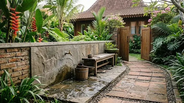 Desain Tempat Cuci Kaki Outdoor