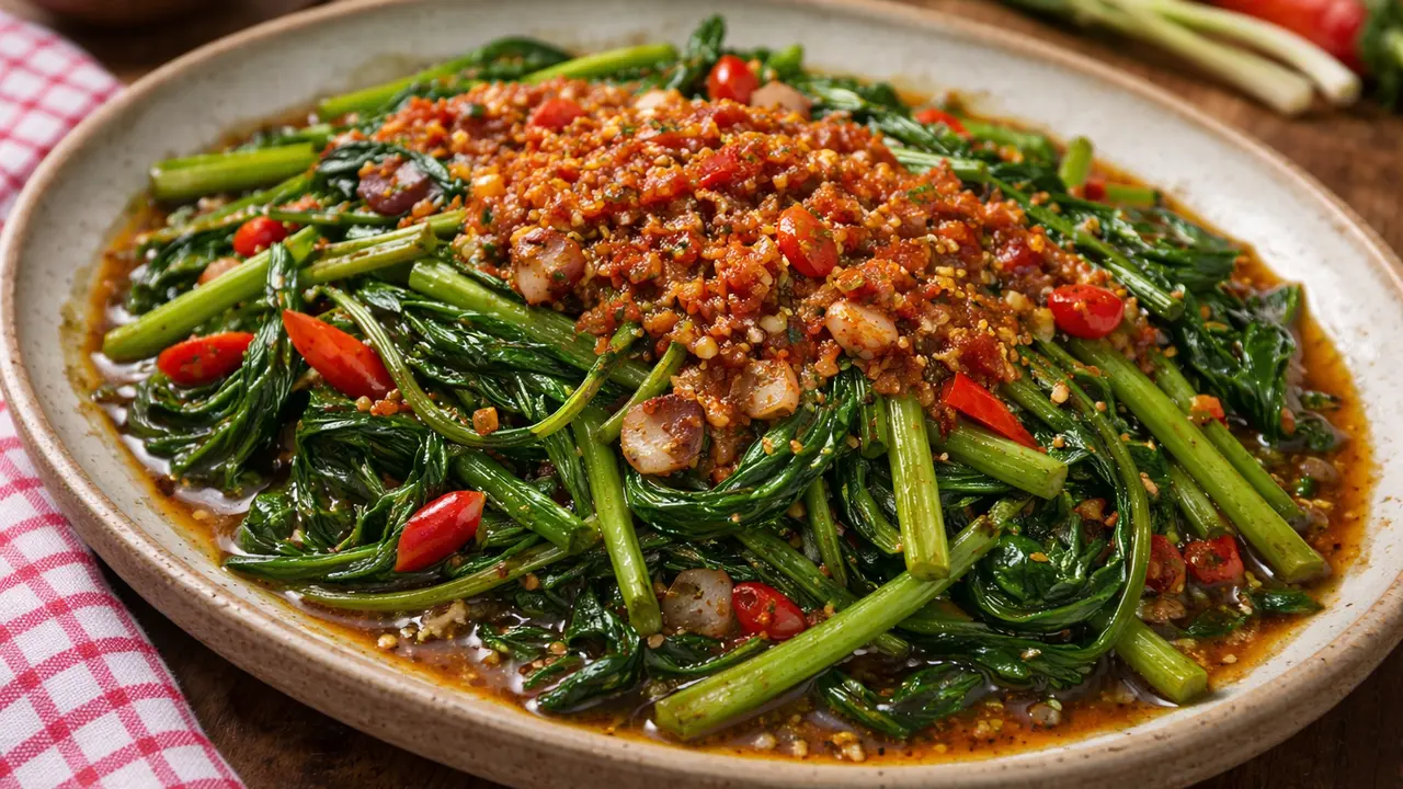 ilustrasi sambal kangkung