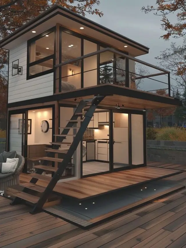 Rumah 2 Lantai Kayu Warna Putih