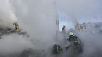Serangan itu termasuk yang pertama terhadap Kyiv, ibu kota Ukraina, dalam hampir dua bulan, meskipun tidak ada laporan target yang terkena. (AP Photo/Bernat Armangue)