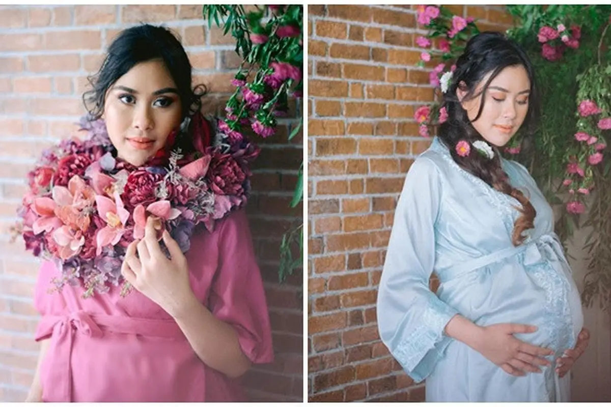 7 Potret Maternity Shoot Syahnaz Bertema Taman Bunga, Cantik dan Memesona