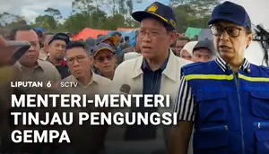 Menteri-Menteri Tinjau Pengungsi Gempa