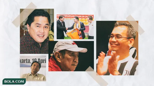 Kolase - Bakrie (pemilik Brisbane, FC Vise), Hartono Djarum (klub Serie C), Iman Arief (Leicester), Sihar Sitorus (FC Verbroedering Dender), Erick Thohir (DC United, Inter)