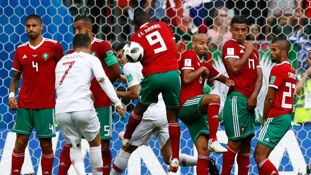 Selebrasi Ronaldo Usai Cetak Gol ke Gawang Maroko