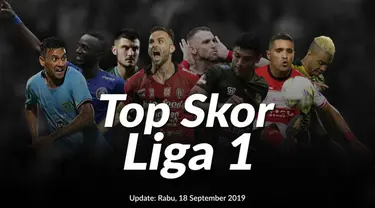 Daftar top skor Liga 1 hingga Rabu, (18/9/2019). Pemain asing masih mendominasi penyumbang gol terbanyak di Liga 1 memasuki pekan ke-19.