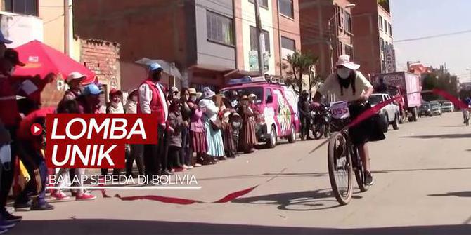 VIDEO: Uniknya Lomba Balap Sepeda Wanita di Bolivia, Berpacu Pakai Rok Panjang