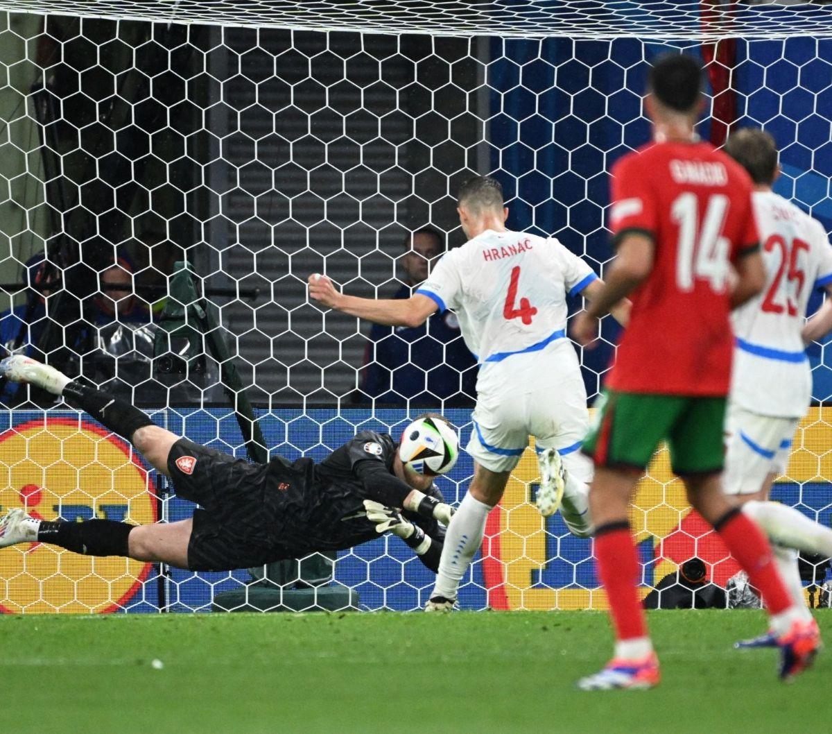 Namun, Portugal dengan cepat berhasil bangkit menyamakan kedudukan di sisa pertandingan.&nbsp;<br><br>Skor bertambah untuk Portugal didapat dari bantuan gol bunuh diri Robin Hranac di menit ke-69.&nbsp;Foto: Reuters<br>
