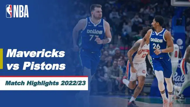 Berita video highlights pertandingan NBA 2022/2023, antara Dallas Mavericks melawan Detroit Pistons, Selasa (31/1/23). Pertandingan dimenangkan oleh Mavericks dengan skor 111-105.