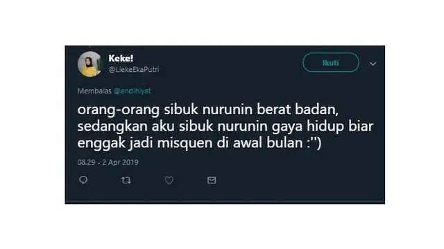 Cuitan Netizen Soal Sibuk Nurunin Berat