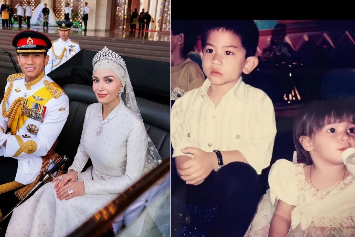 Foto masa kini dan masa kecil Pangeran  Abdul Mateen Anisha Rosnah. (Instagram tmski)