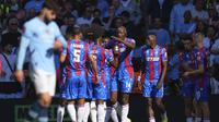 Manchester City menelan kekalahan 0-1 dari Crystal Palace pada laga final Piala FA musim ini di Stadion Wembley, London, Sabtu (17/5/2025) malam WIB. Hasil minor itu pun membuat Man City gagal menjadi kampiun di turnamen tersebut. (AP Photo/Kirsty Wigglesworth)