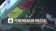 Tiga orang tewas dan sembilan orang lainnya terluka dalam penembakan massal di sebuah rumah di Long Beach, California, pada Selasa (29/10/2019). Penembakan ini diketahui terjadi saat pesta Halloween.