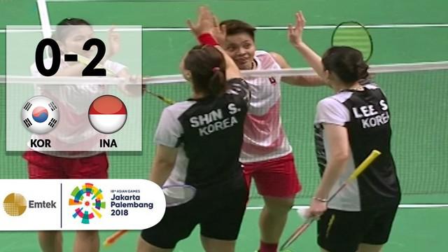 Kemenangan kedua untuk Indonesia di Ganda Putri antara Lee Sohee, Shin Seunchang vs Greysia Polii, Apriyani Rahayu.