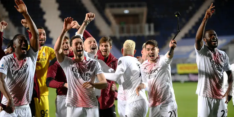 Kegembiraan Pemain AC Milan Rebut Tiket Liga Champions