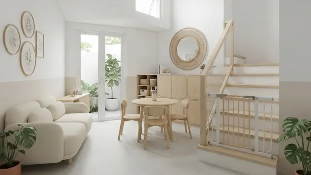 Desain Rumah Dua Lantai dengan Area Komunal Terbuka