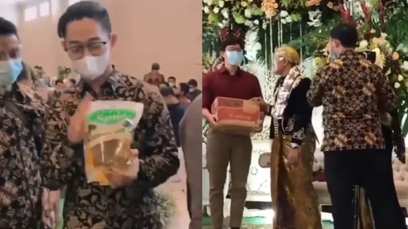 Sekelompok Pria Bawa Sembako Ke Pernikahan Teman, Warganet: Lumayan Nggak Belanja