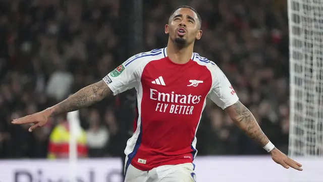 Foto: Penampilan Memukau Gabriel Jesus saat Bawa Arsenal Tumbangkan Crystal Palace di Carabao Cup