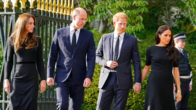 Penampilan Perdana Pangeran William - Kate Middleton dan Pangeran Harry - Meghan Markle Jelang Pemakaman Ratu Elizabeth II