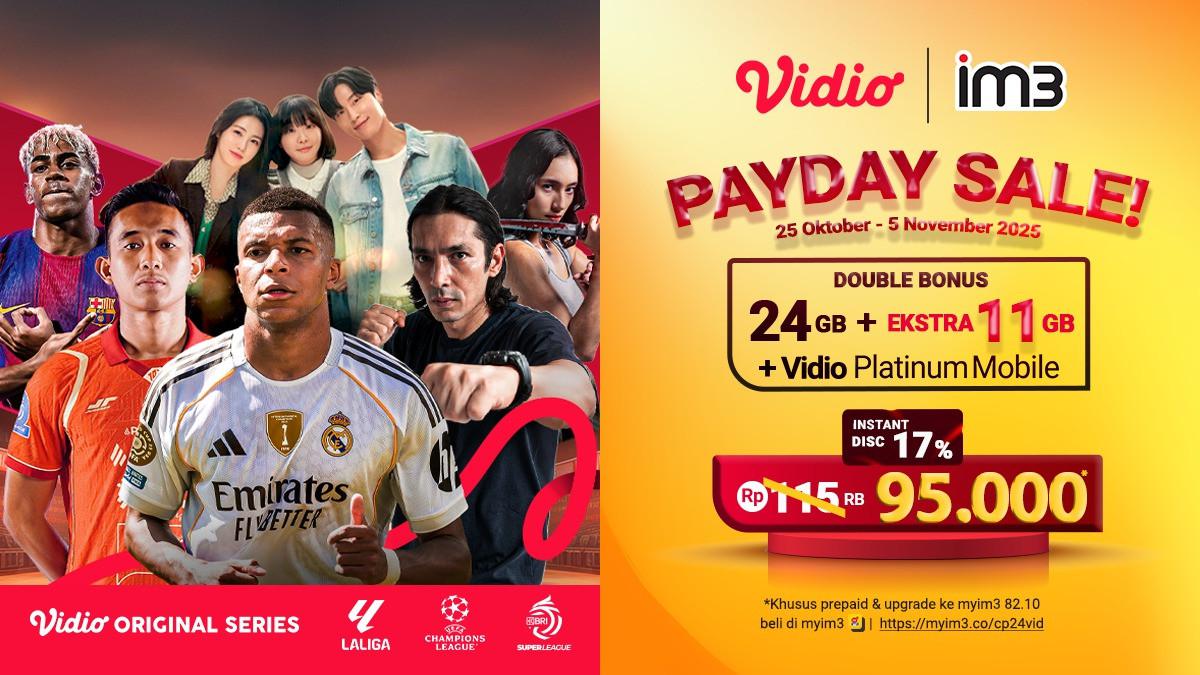 Kuota Indosat Melimpah di Payday Sale Dengan Bonus Langganan Vidio Platinum untuk Nikmati Hiburan Tanpa Batas