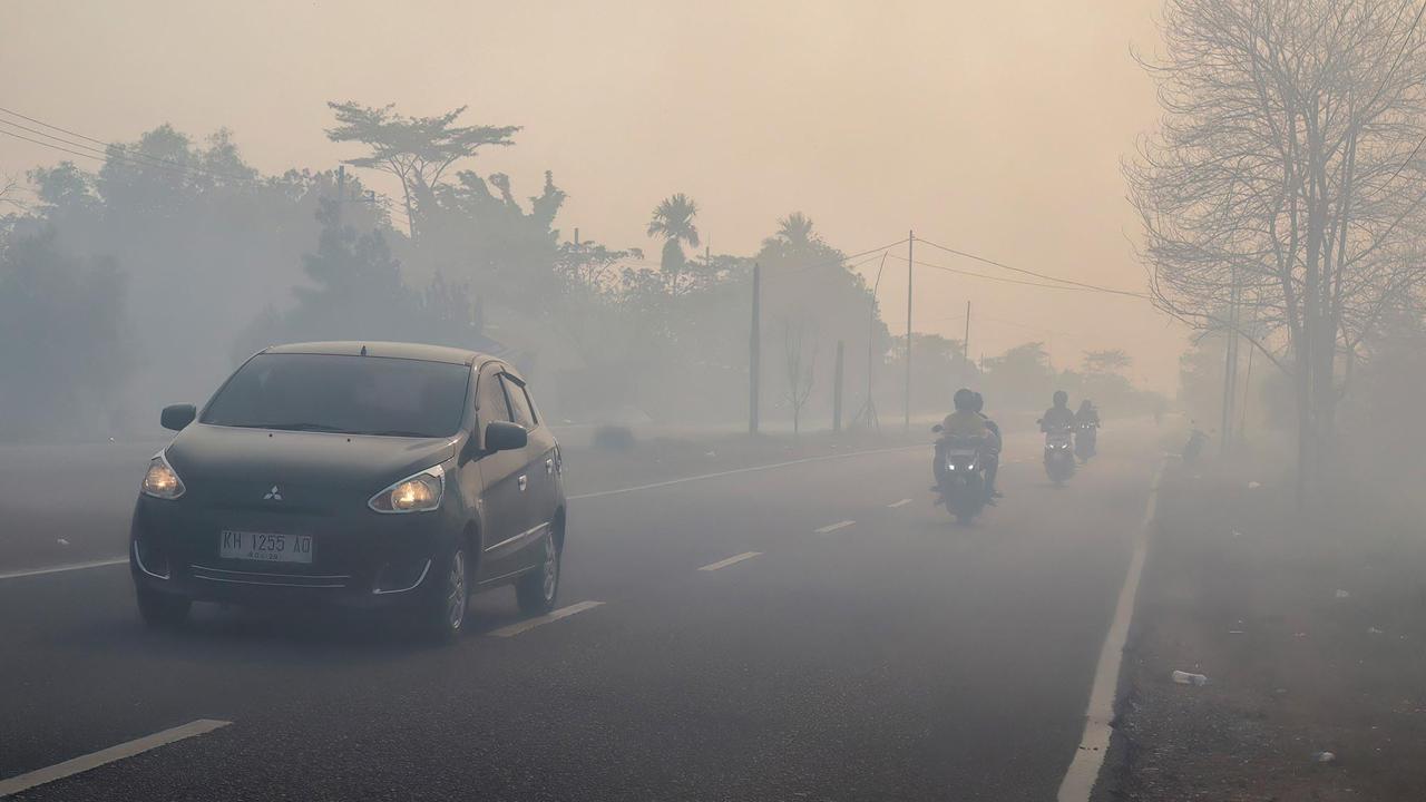 Palangka Raya Diselimuti Kabut Asap Akibat Karhutla