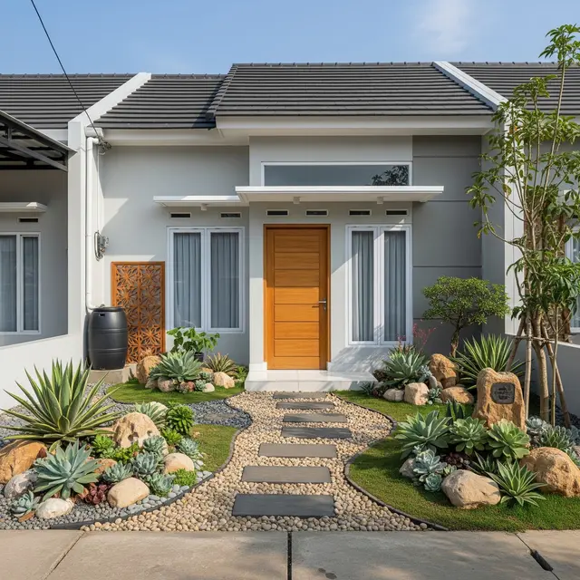 9 Desain Rumah Type 36 dengan Taman Hemat Air, Hunian Asri dan Lestari