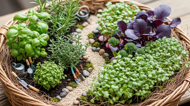 Ide Foodscape Kreatif dengan Microgreens dan Herbal/Gemini AI