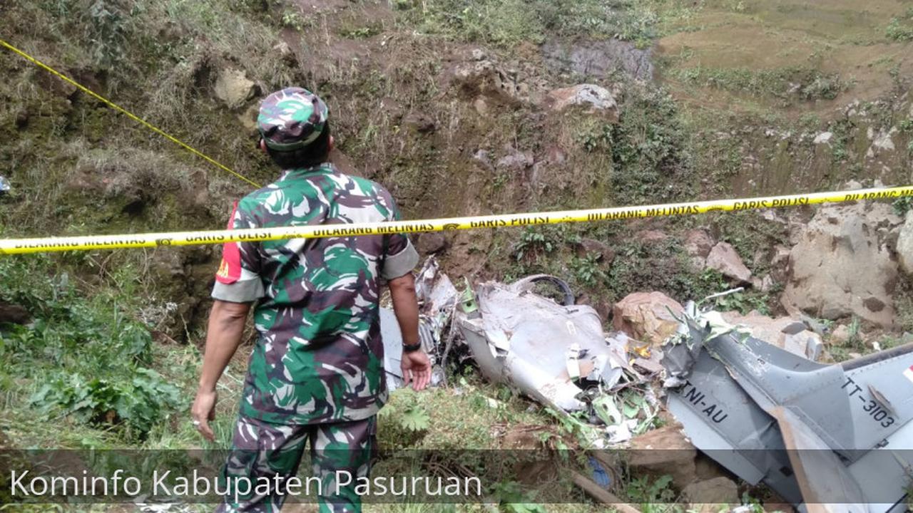Lokasi jatuhnya pesawat Super Tucano di Pasuruan. (Foto: Kominfo Kabupaten Pasuruan)