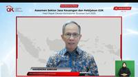 Ketua Otoritas Jasa Keuangan (OJK) Mahendra Siregar dalam konferensi per RDKB Juni 2025, Selasa (8/7/2025).