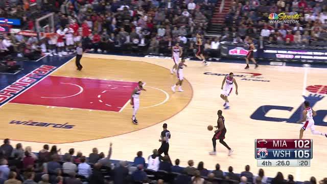 Berita video game recap NBA 2017-2018 antara Washington Wizards melawan Miami Heat dengan skor 117-113.